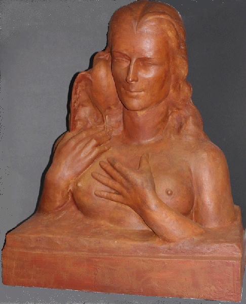 Femme à la colombe, Maurice Prost, 20e siècle