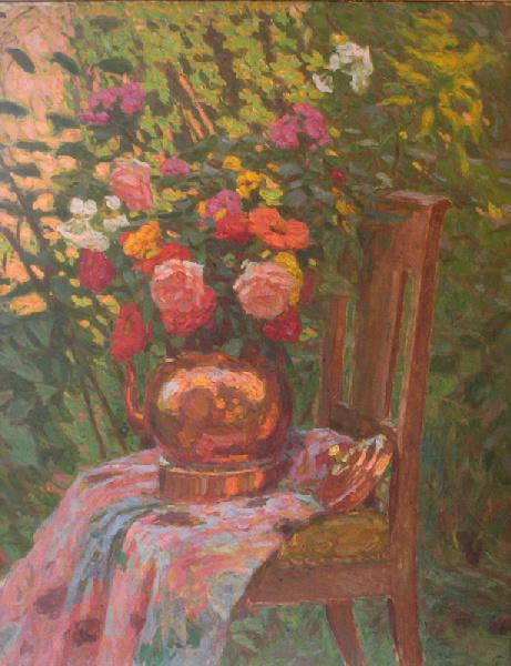 Bouquet de fleurs à la bouilloire, Maurice Eliot, 1900