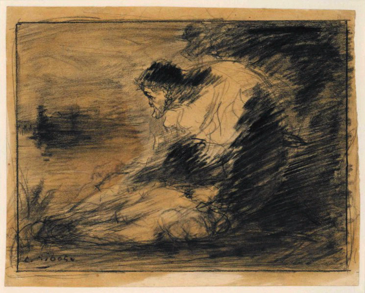Laissez-passer la justice du roi ; Etude pour Ophélie (ancien titre), Théodule Ribot, 2e moitié 19e siècle