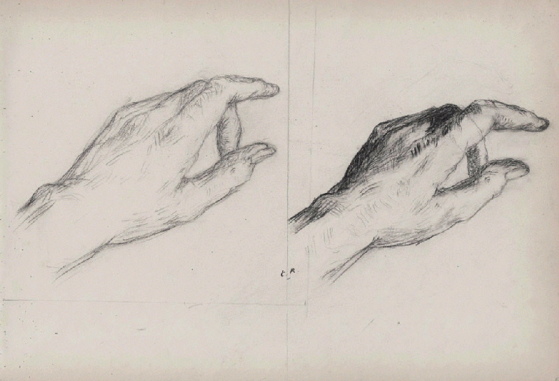 Deux études de main gauche, Théodule Ribot, 1884