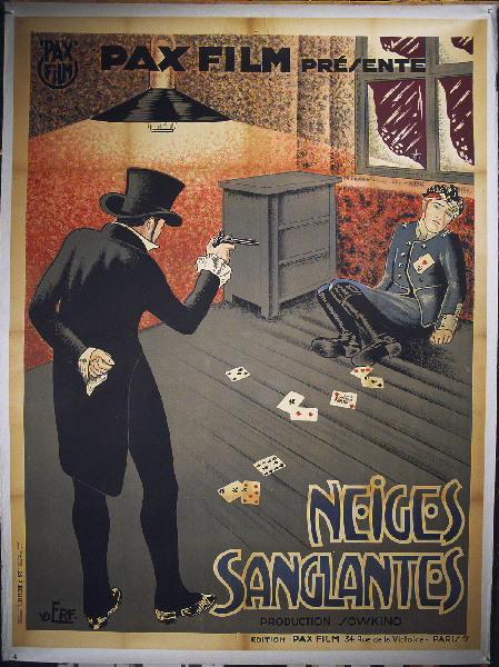 AFFICHE DU FILM 'NEIGES SANGLANTES' (titre inscrit) ; SOYUZ VELIKOGO DELA (titre original), 1927