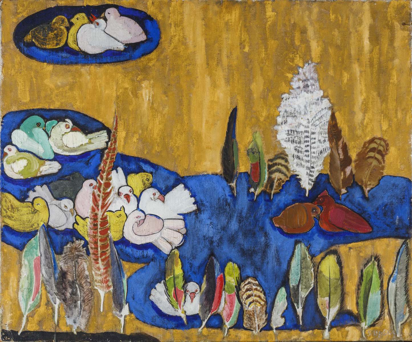 Sans titre [Paysage aux colombes], Sarah Lipska, 1915-1925
