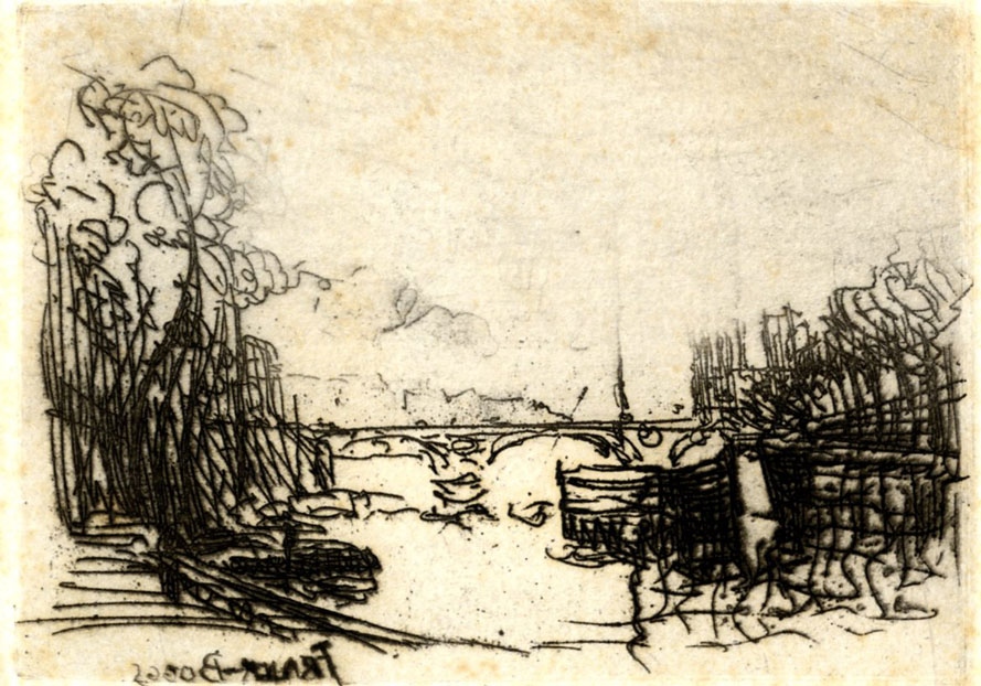 Pont sur une rivière, Frank Myers Boggs, 1906 vers