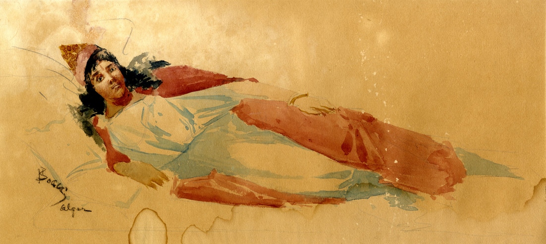 Femme d'Alger allongée, Frank Myers Boggs, 4e quart 19e siècle