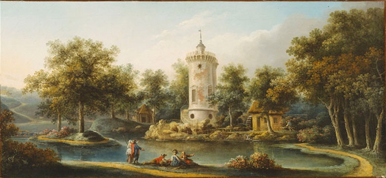 La tour de Marlborough dans le jardin de Mesdames à Bellevue (Inventaire), Claude-Louis Chatelet, 1784