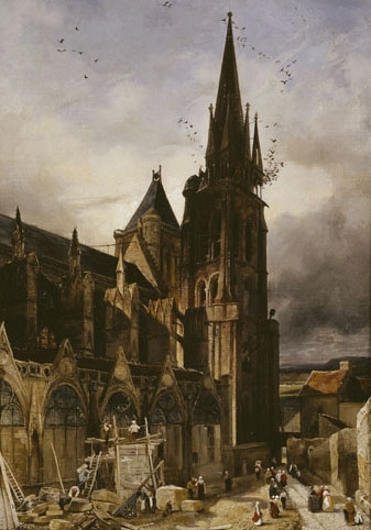 L'abbatiale de Saint Denis en 1833, Adrien Dauzats, 1833