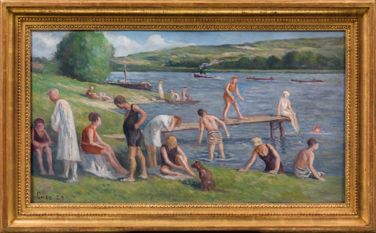 Bord de la Seine - Baignade, Maximilien Luce, 1929