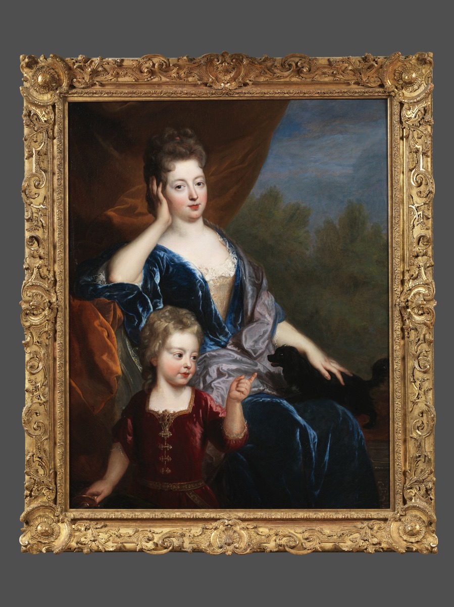 Portrait de la comtesse de Brionne et de son fils Louis de Lorraine, prince de Lambesc, François de Troy, 1697 (Vers)