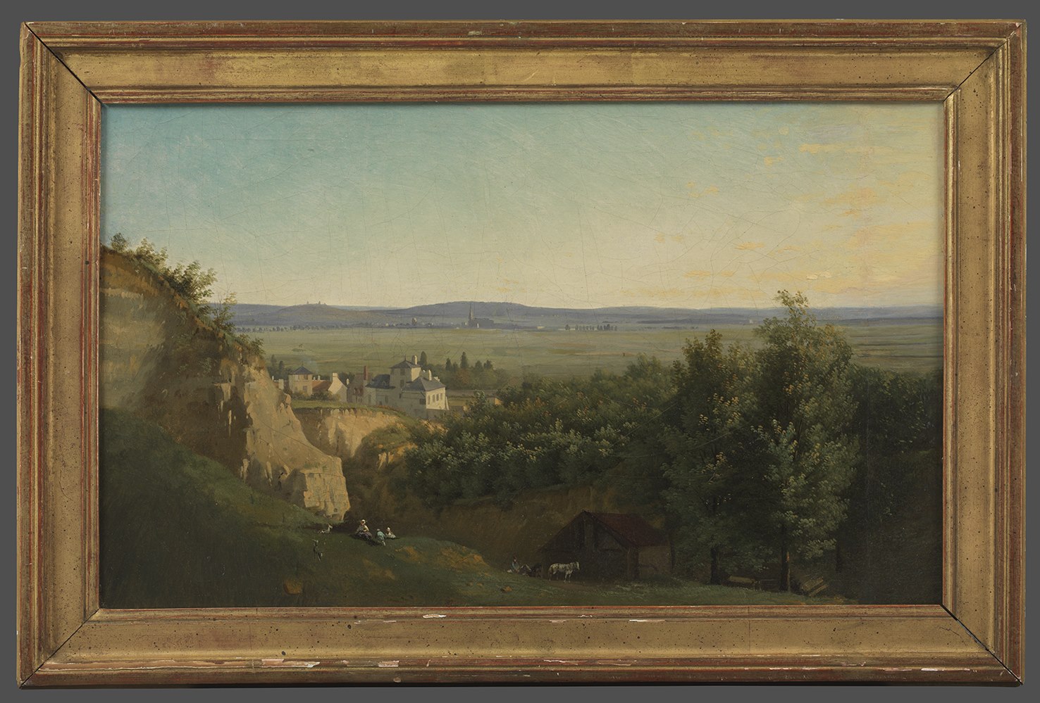 La Plaine Saint Denis prise des hauteurs de Montmartre-les Carrières vers 1825, Jean-Baptiste-Gabriel Langlacé, 1825 (Vers)