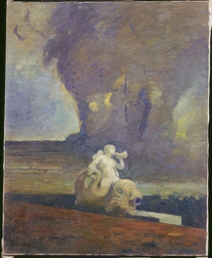 Enfant et dauphin Parc de Saint Cloud, Amédée Buffet, 20e siècle