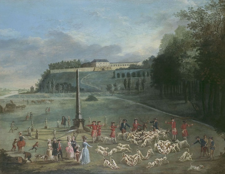 Partie de chasse du duc d'Orléans au château de Saint-Cloud, Jacques Bertaux, 1778