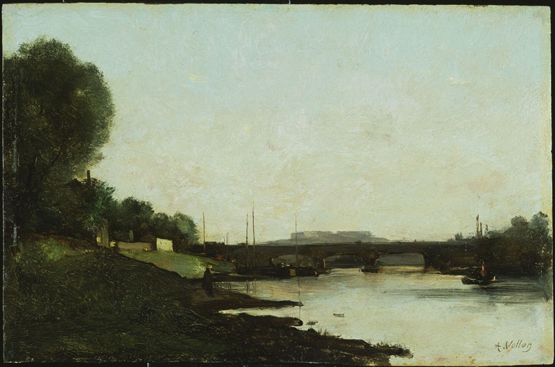 Le pont de Neuilly et le mont Valérien, Antoine Vollon, 19e siècle