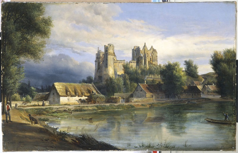 Vue du château de Pierrefonds, François-Edme Ricois, 1829