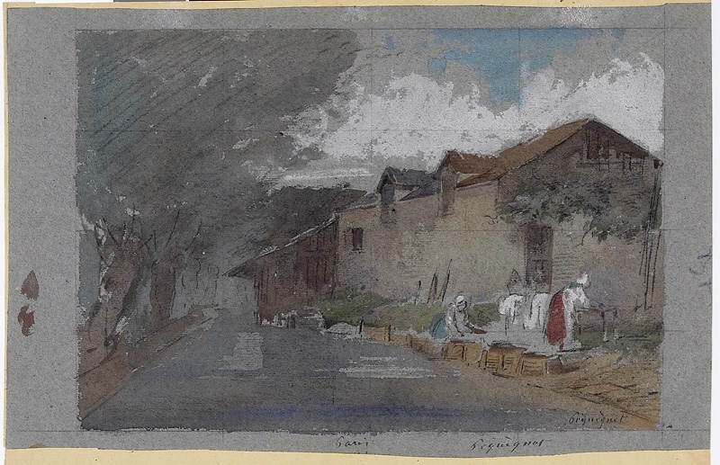 Lavoir sur la Bièvre, Auguste Péquégnot, 19e siècle
