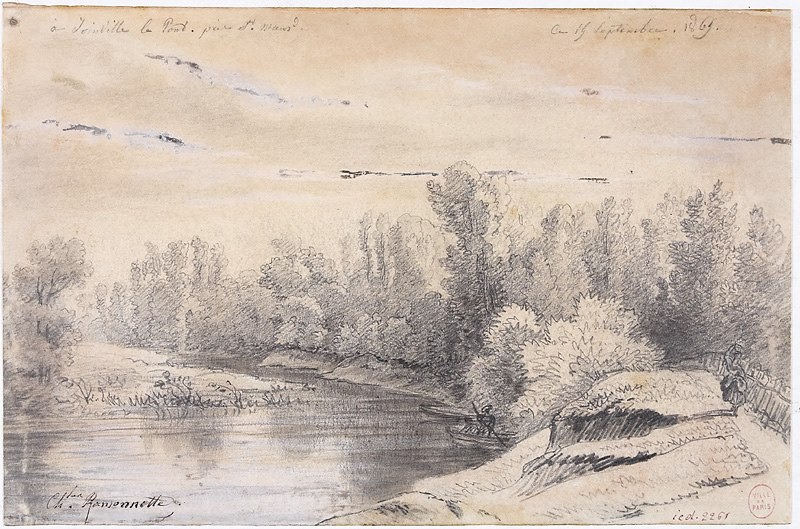 La Marne à Joinville le Pont, Charles-Nicolas Ransonnette, 1869