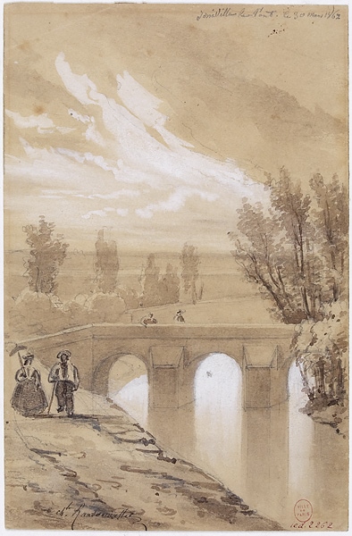 La Marne à Joinville le Pont, Charles-Nicolas Ransonnette, 1862