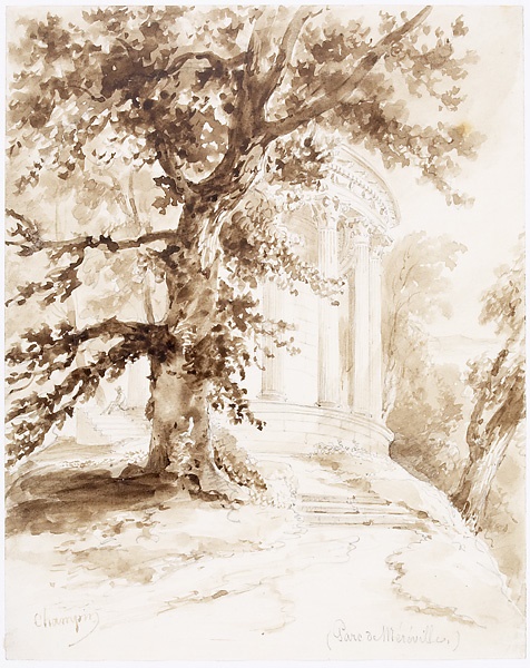 Le Temple de la Piété filiale dans le parc de Méréville, Jean-Jacques Champin, 1ère moitié 19e siècle