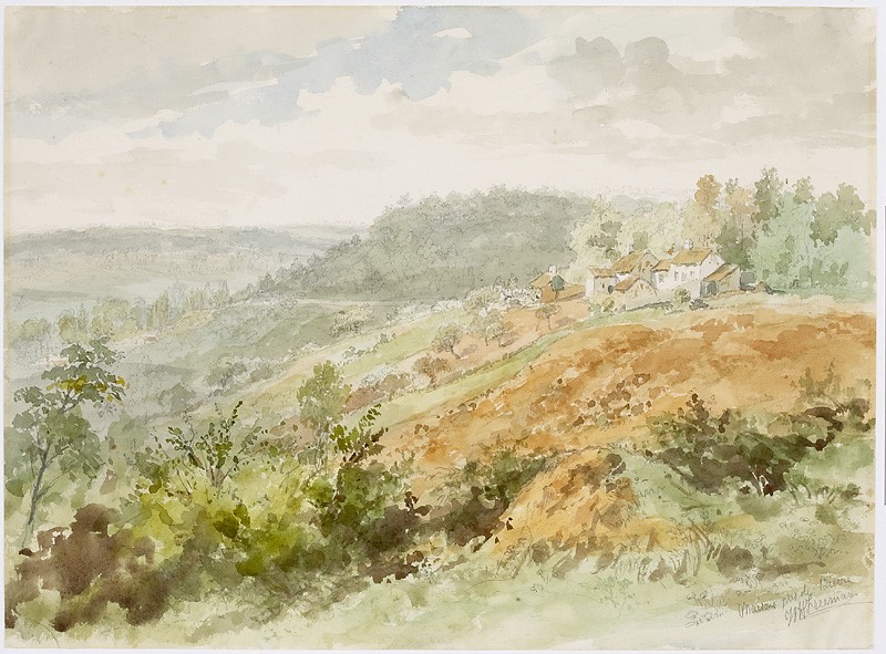 Maisons près de Bièvre ; Vallée de la Bièvre (Maisons près de Bièvre) (Inventaire), William-Henry Freeman, 1862 (Vers)