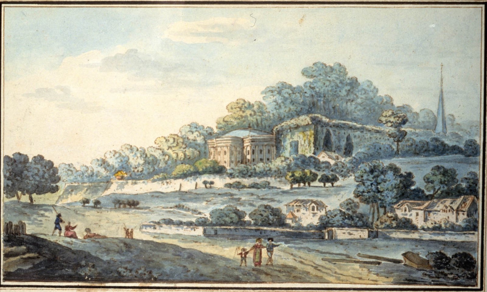 Vue du château de Montmorency (Titre forgé), Claude-Louis Chatelet, 2e moitié 18e siècle