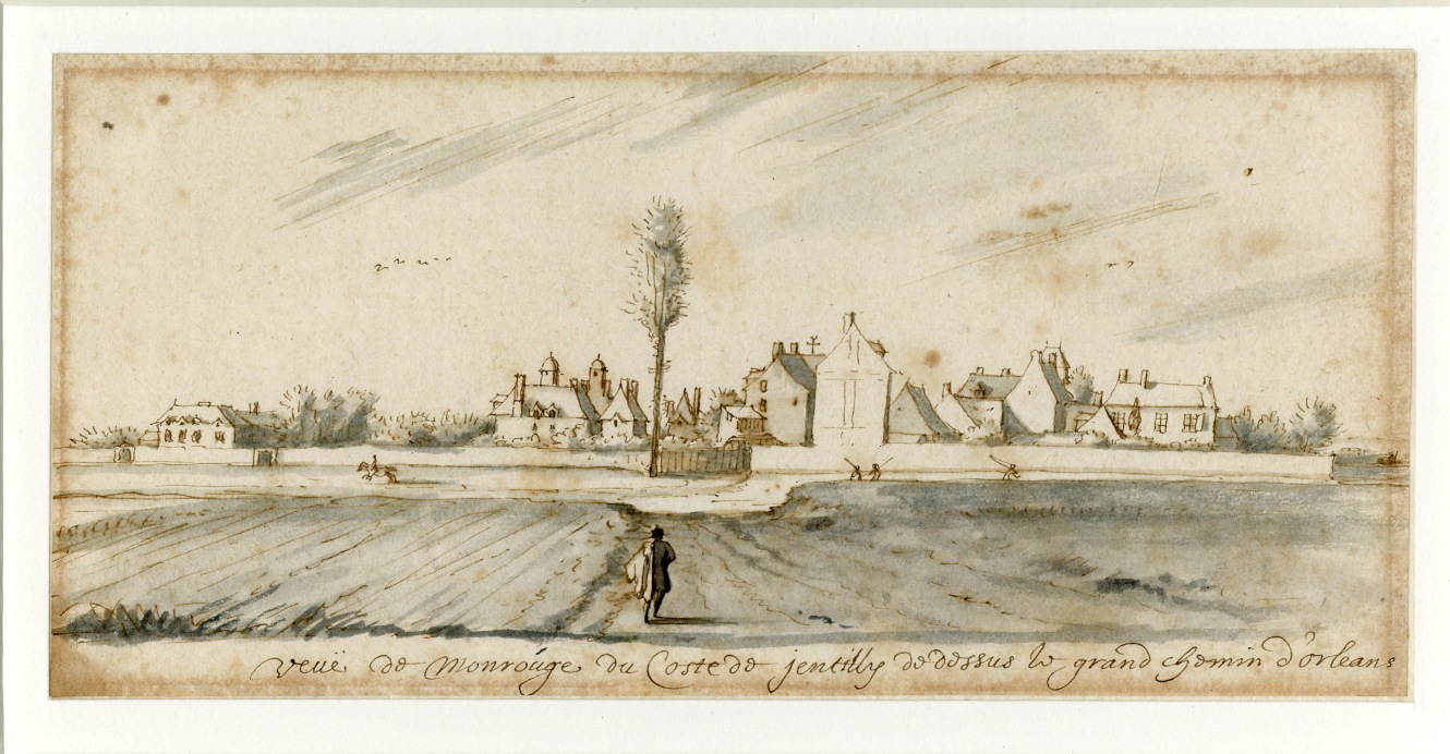 Vue de Montrouge du côté de Gentilly de dessus le grand chemin d'Orléans, Albert Flamen, 17e siècle