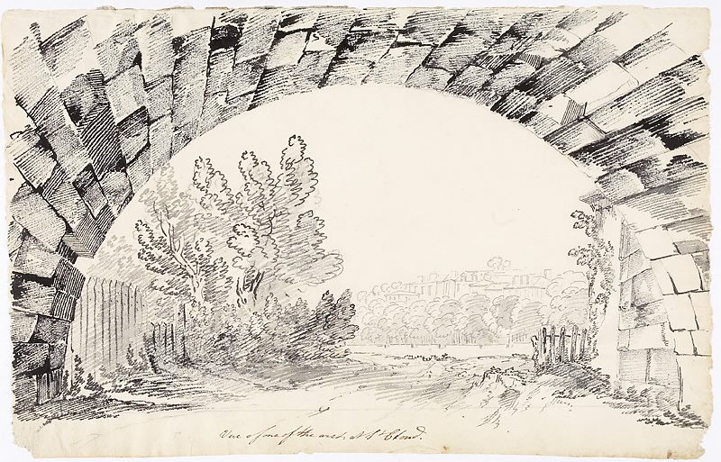 Vue d'une des arches du pont de Saint-Cloud, John Claude Nattes, 1802-1803