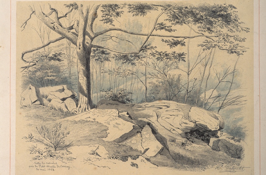 Vallée des cascades, près du Petit Moulin de Cernay - 30 Mai 1852, Hedwig Calmelet, 1852