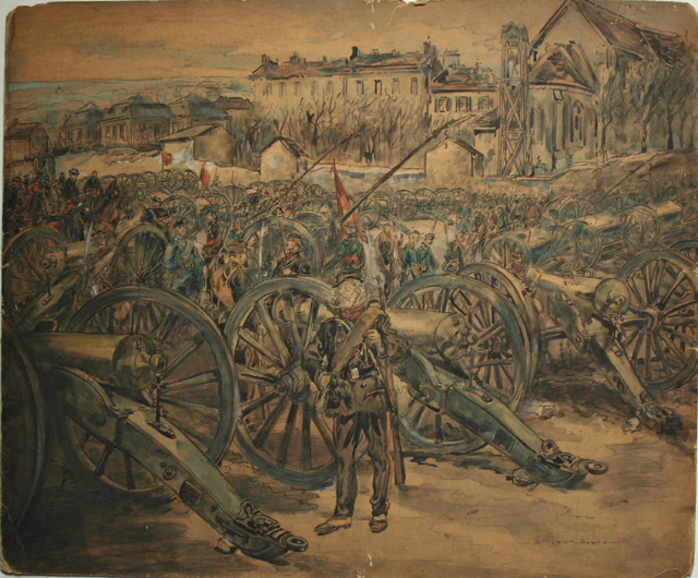Batteries de canons et troupes à Montmartre_0