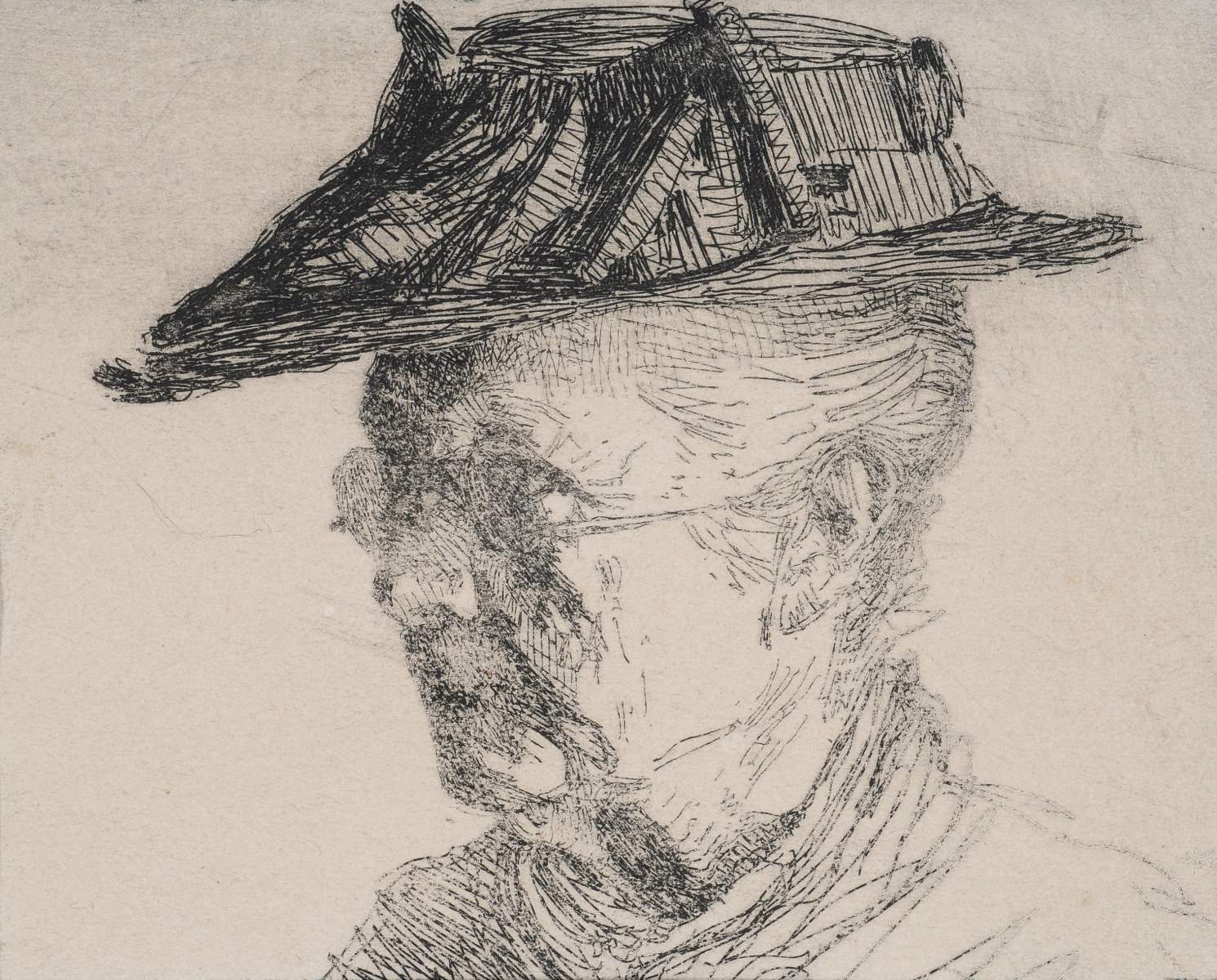 Femme âgée avec chapeau et lunettes, Maurice Joron, 1910 (c)