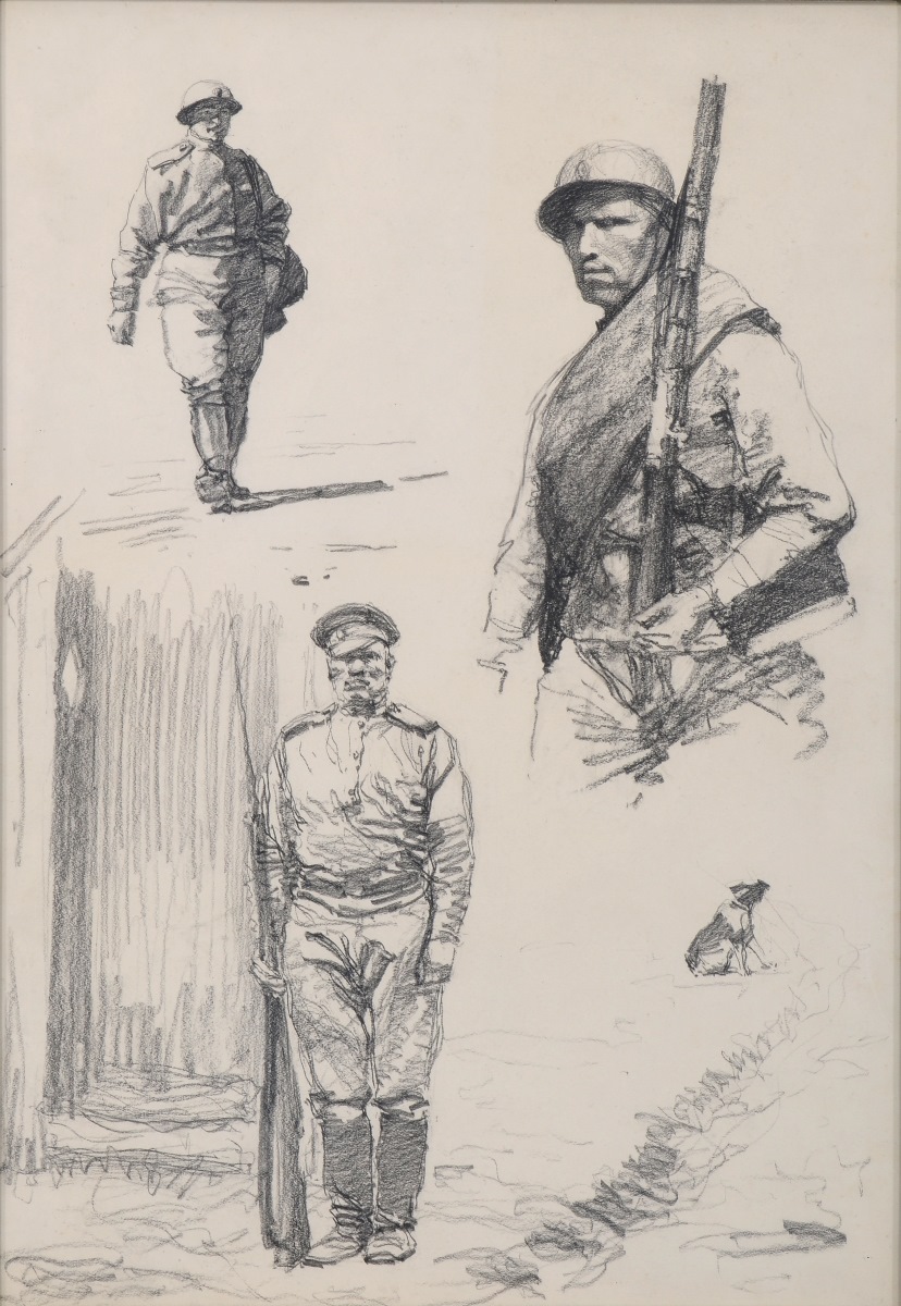 Soldats russes au camp de Mailly, Maurice Joron, 1916