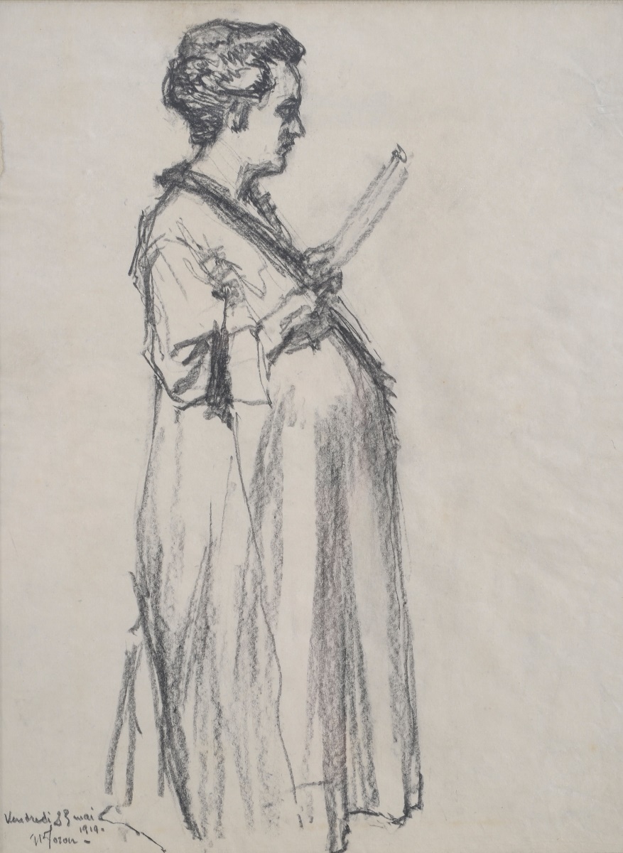 Madame Renée Joron enceinte, Maurice Joron, 1919