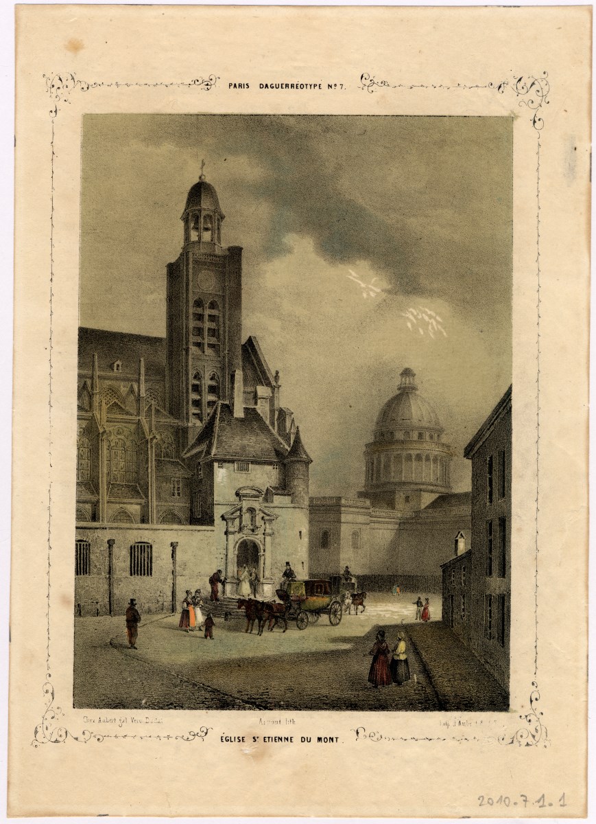 Eglise St Etienne du Mont ; Paris et ses environs reproduits par le daguerréotype, Jean-Baptiste Arnout, 1840 (c)