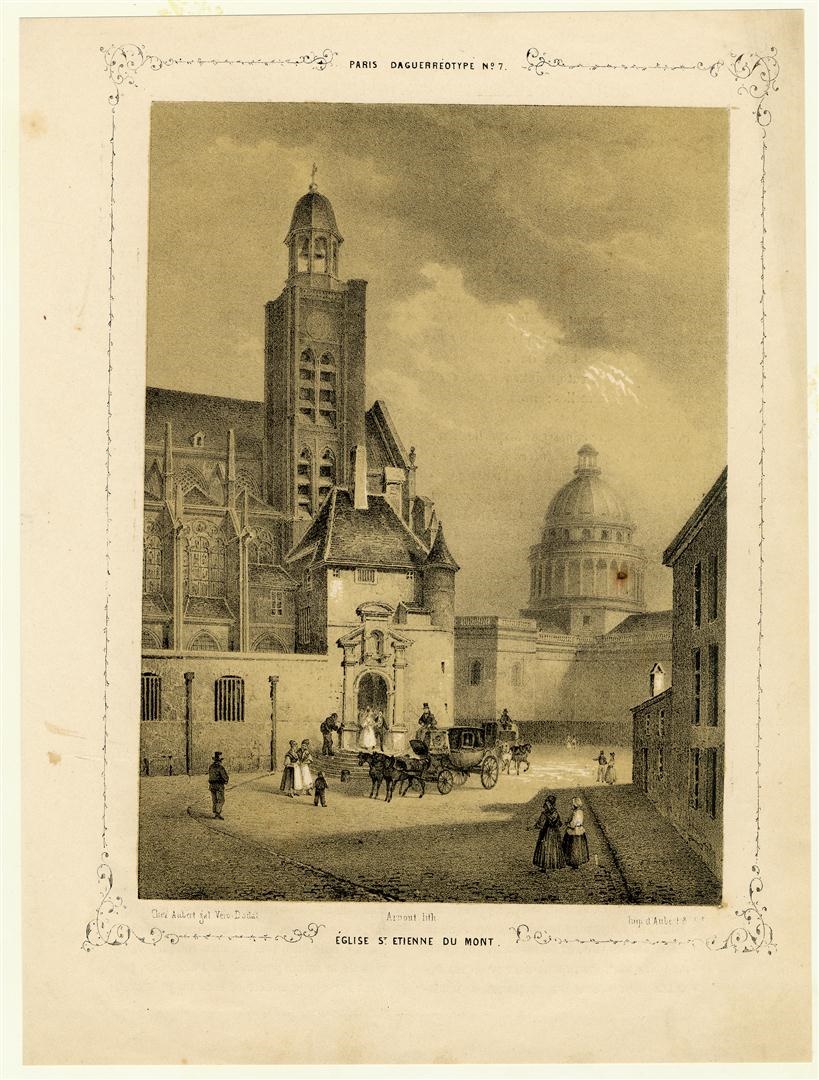 Eglise St Etienne du Mont ; Paris et ses environs reproduits par le daguerréotype, Jean-Baptiste Arnout, 1840