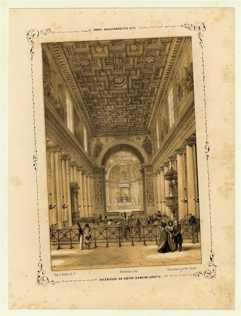 Intérieur de Notre Dame de Lorette ; Paris et ses environs reproduits par le daguerréotype, Dumouza, 1840