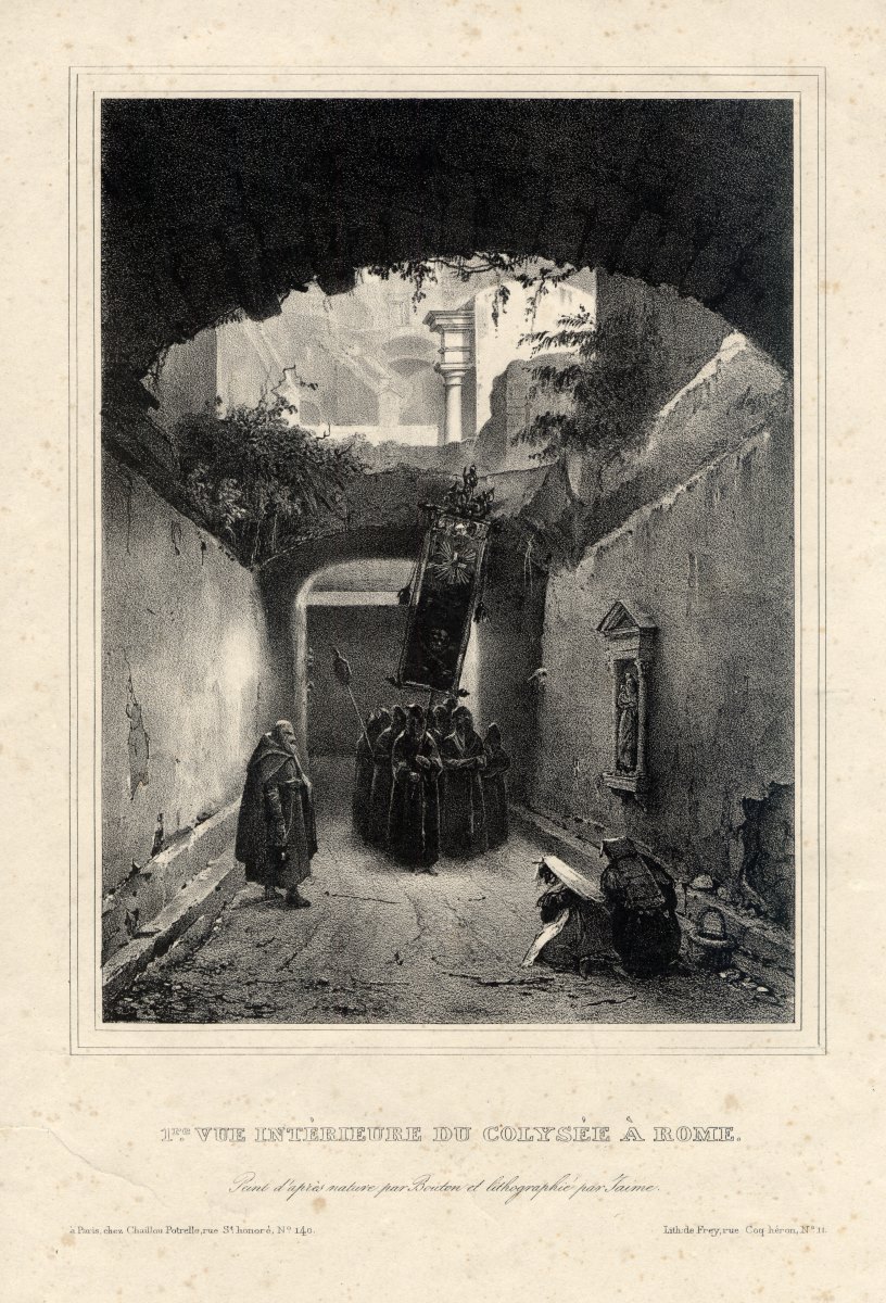 Première vue intérieure du Colysée à Rome, Charles-Marie Bouton