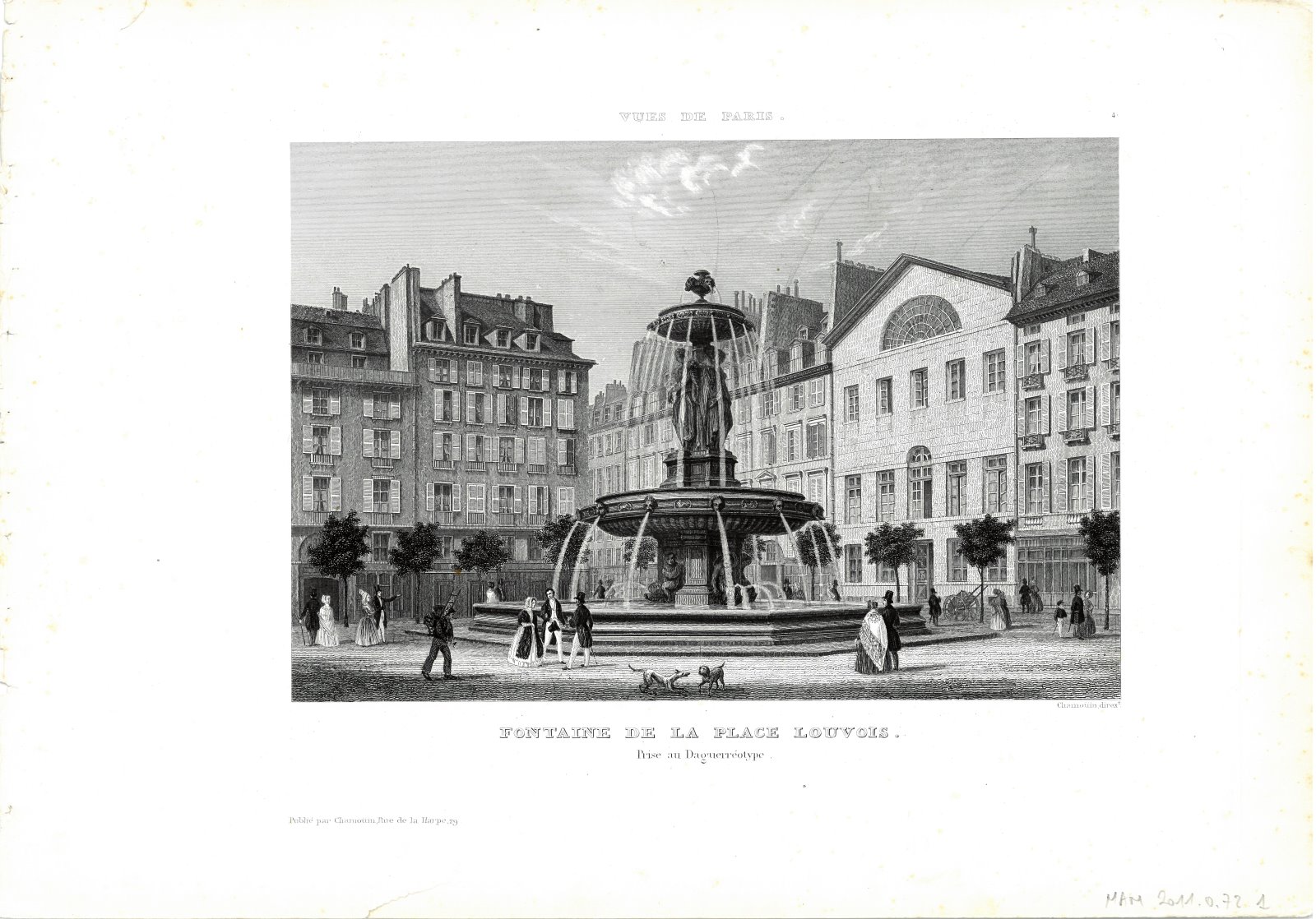 Fontaine de la place Louvois. Prise au daguerréotype, Jean Baptiste Marie Chamouin, 1855 (c)