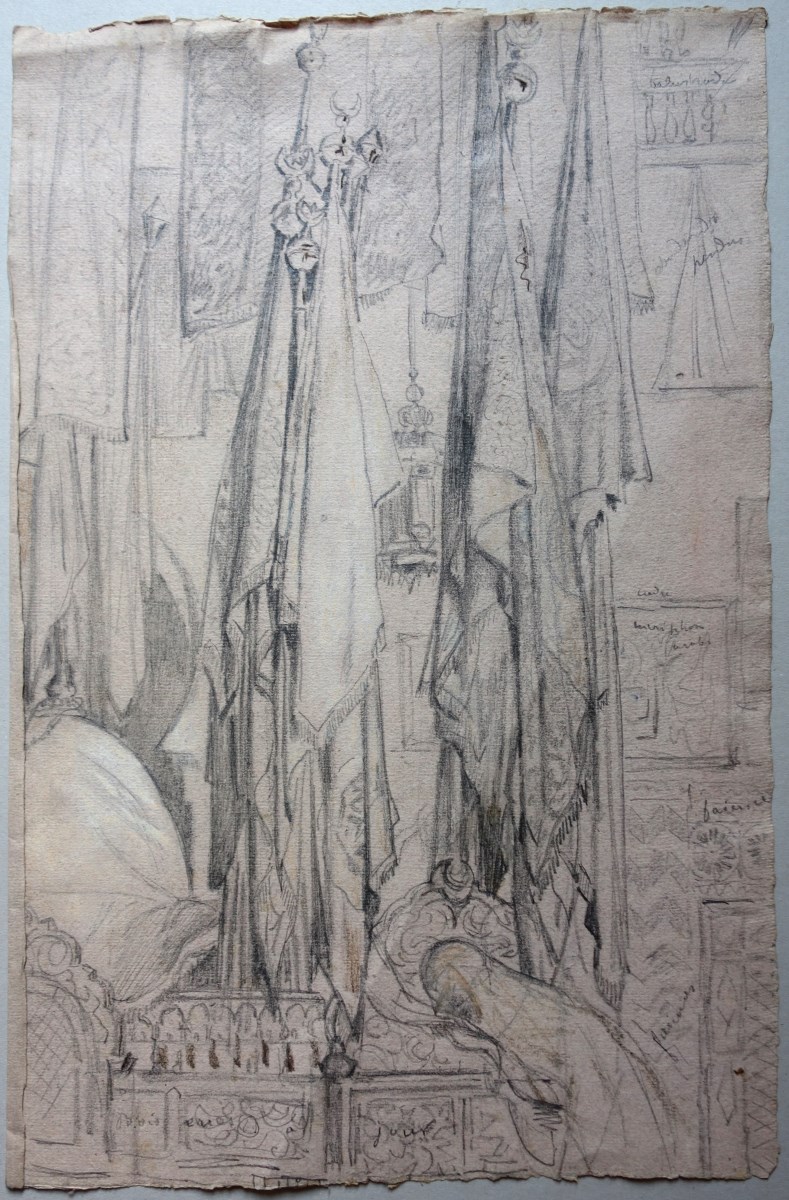 Femme en prière devant le tombeau de Sidi Abderrahmane à Alger, Gustave Guillaumet, 2e moitié 19e siècle