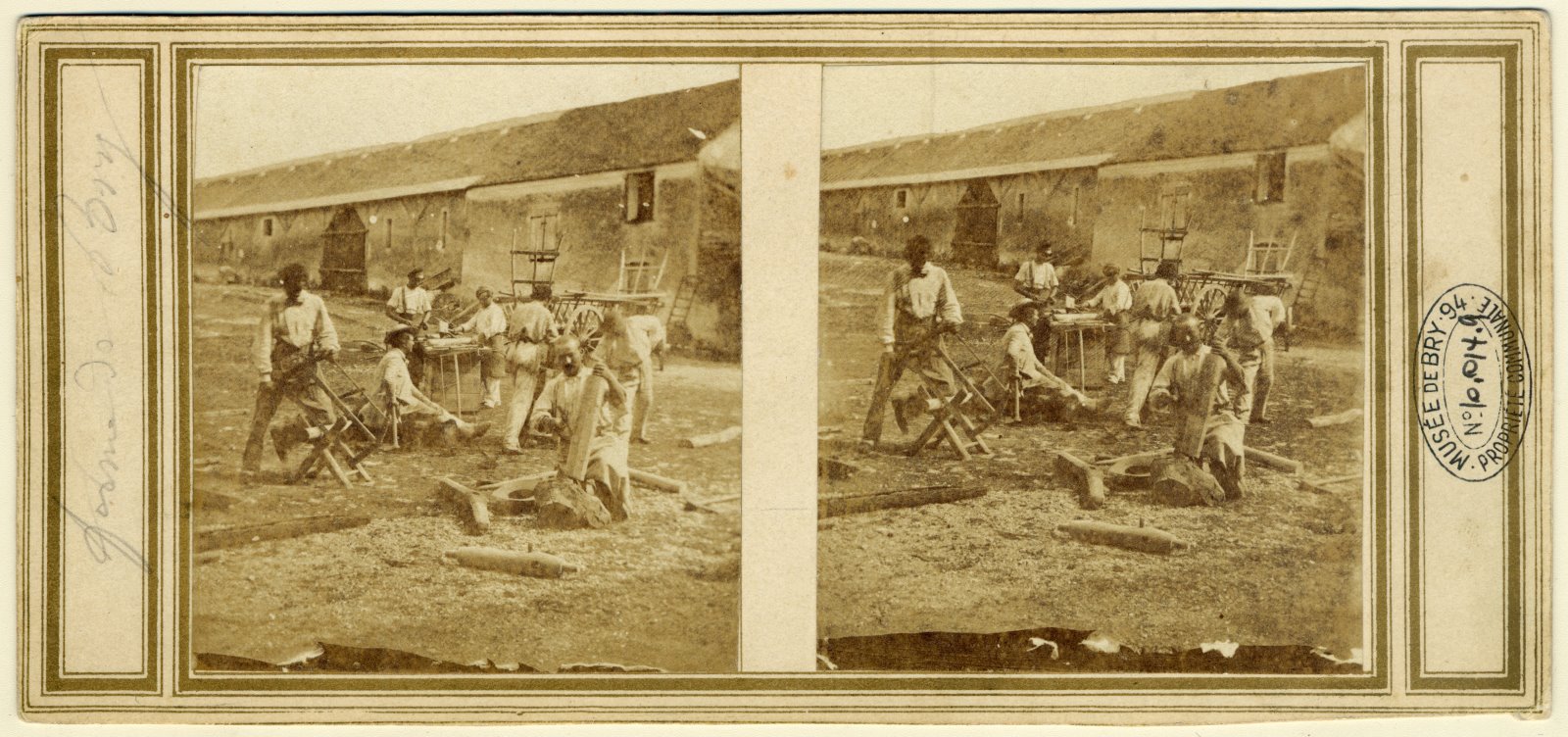Vue de la cour de la ferme du château de Bry-sur-Marne, Alexandre Valtier, 1859