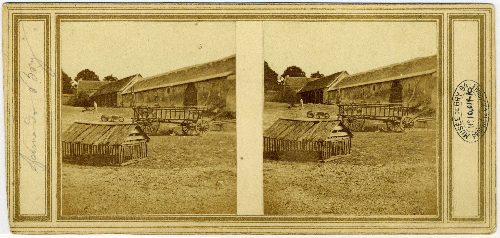Vue de la cour de la ferme du château de Bry-sur-Marne, Alexandre Valtier, 1859