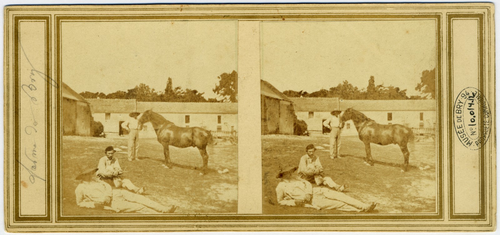 Vue de la cour de la ferme du château de Bry-sur-Marne, Alexandre Valtier, 1859