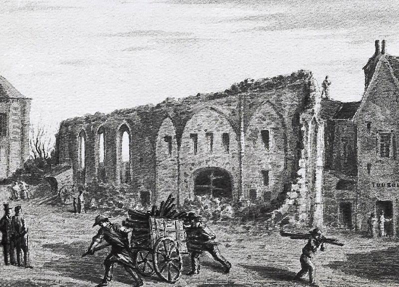 Ruines de l'ancienne église des Cordeliers de Pontoise en 1861, démolies en 1862 — abbé Vie