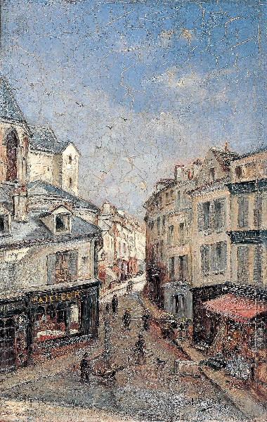 Rue de la Pierre aux Poissons à Pontoise, Adolphe Riottot, 1895