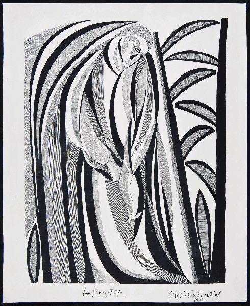 Composition avec personnage, Otto Freundlich, 1916 vers,1917 vers