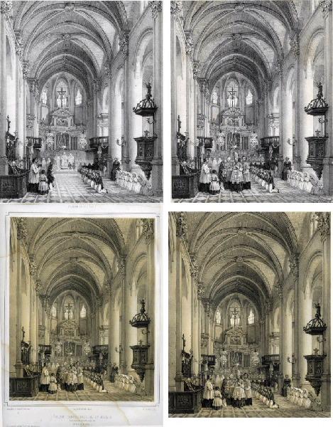 Intérieur de l'église Saint-Maclou, Pontoise, Adolphe d' Hastrel, 19e siècle