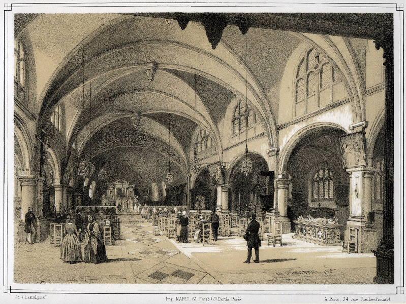 Intérieur de l'église Notre-Dame, Adolphe d' Hastrel, 19e siècle