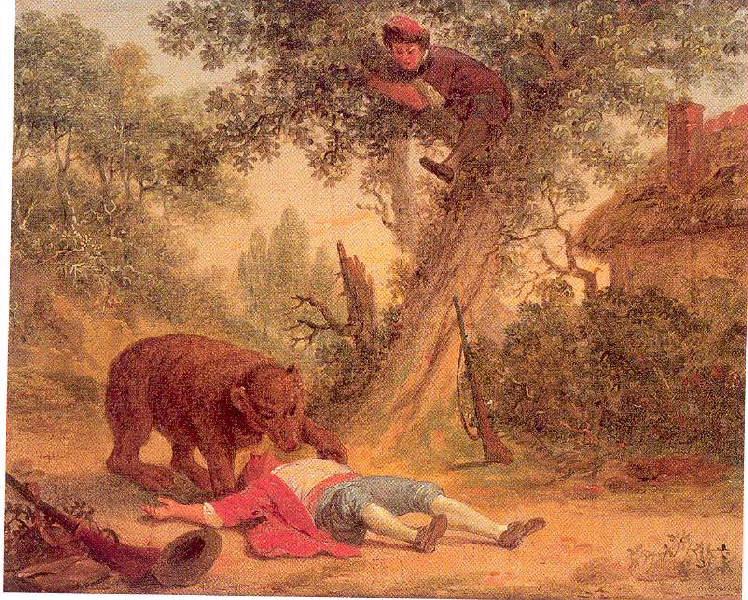 L'ours et les deux compagnons (Illustration d'une fable de La Fontaine)_0