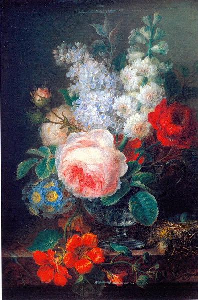 Vase de cristal et nid_0