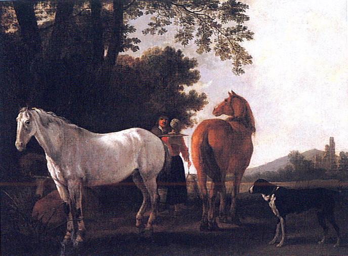 Chevaux dans un pré, Abraham van Calraet, 2e quart 17e siècle