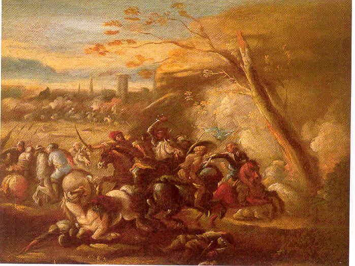 Combat entre Chrétiens et Turcs, Jacques Courtois, 17e siècle