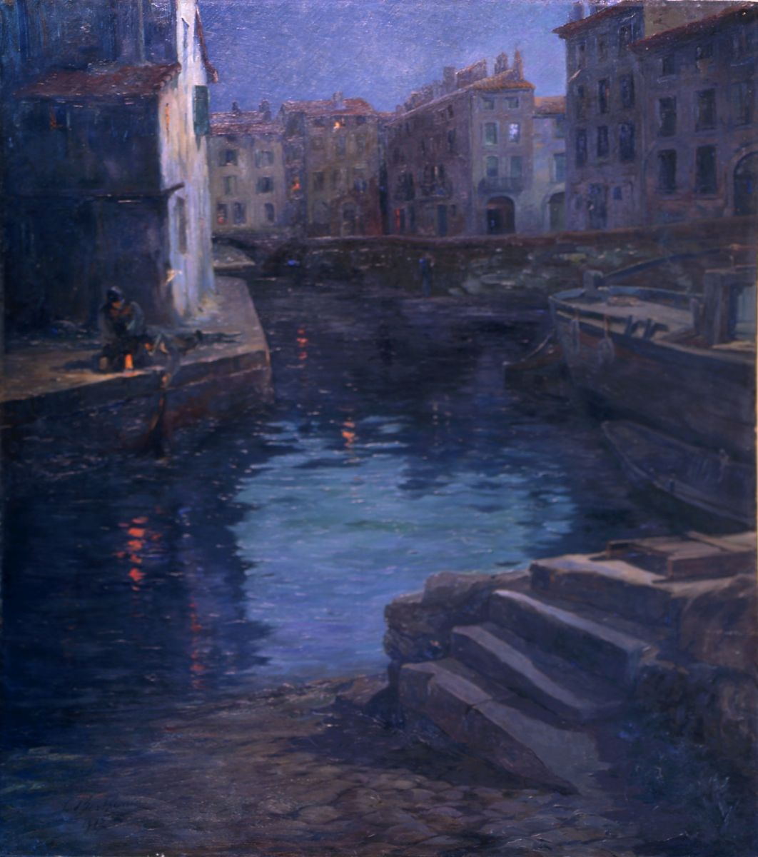 La nuit sur le canal. Narbonne_0