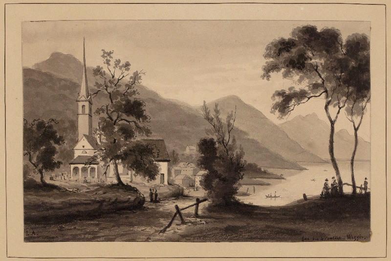 Lac des quatre cantons (Weggis), Léon Alegre, 19e siècle